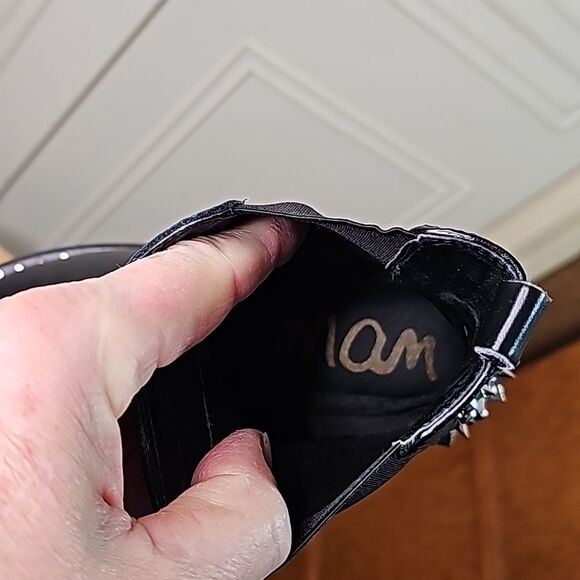 Sam Edelman Dover Women’s Black  Leather Studded Ankle Boots Size 6.5 - Picture 7 of 8